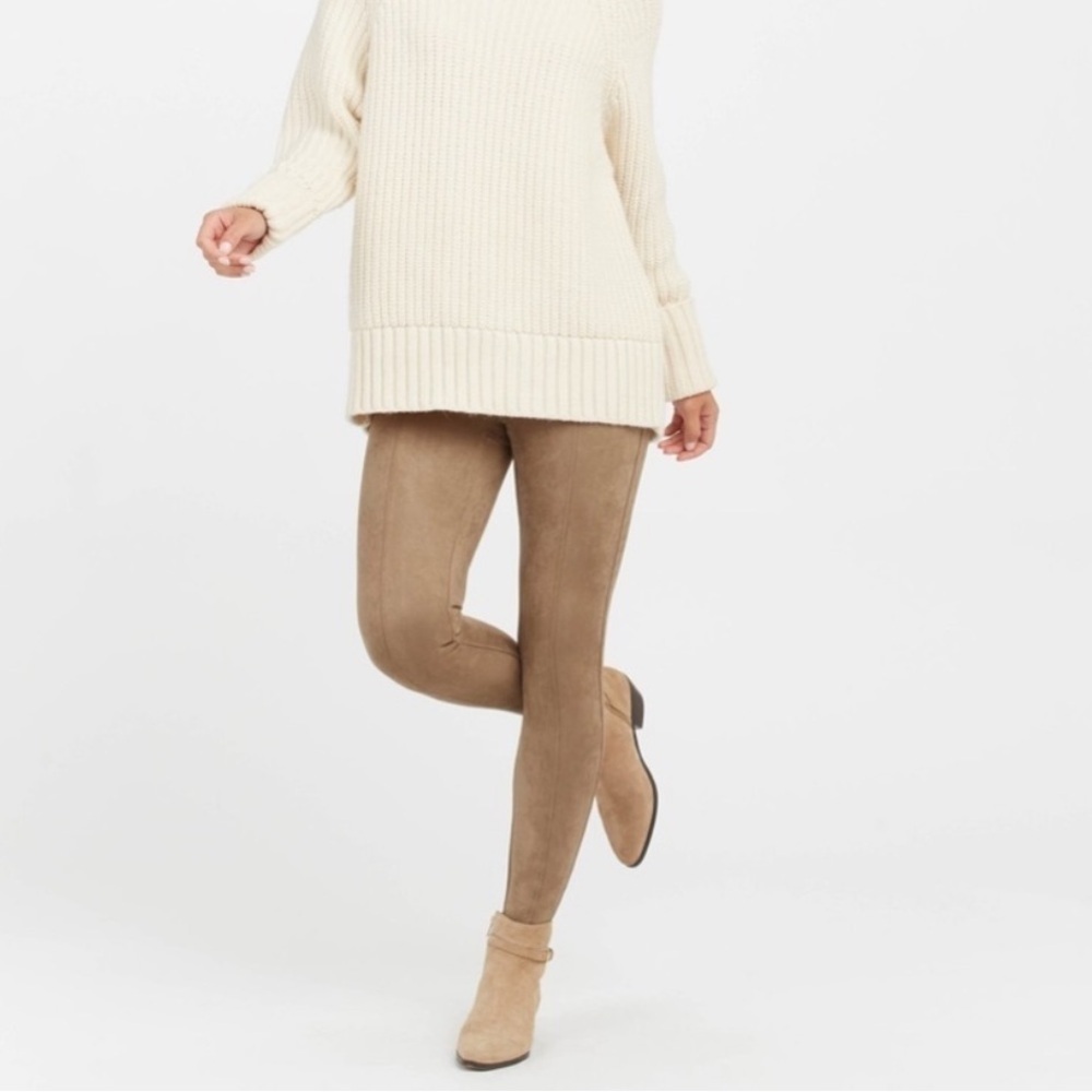 Spanx Faux Suede Camel Leggings